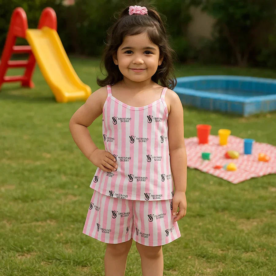 Signature Stripe Kids Short Set