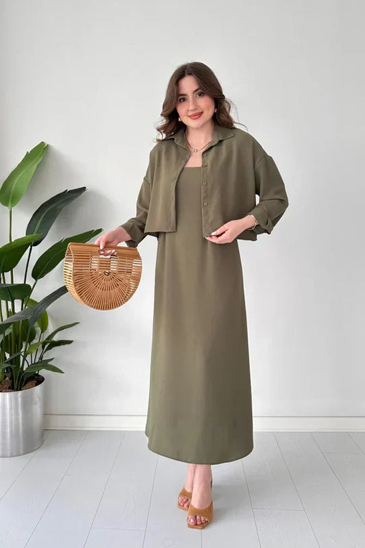 COMFORT KOREAN STYLE LONG KOTI MAXI 2 PIECE