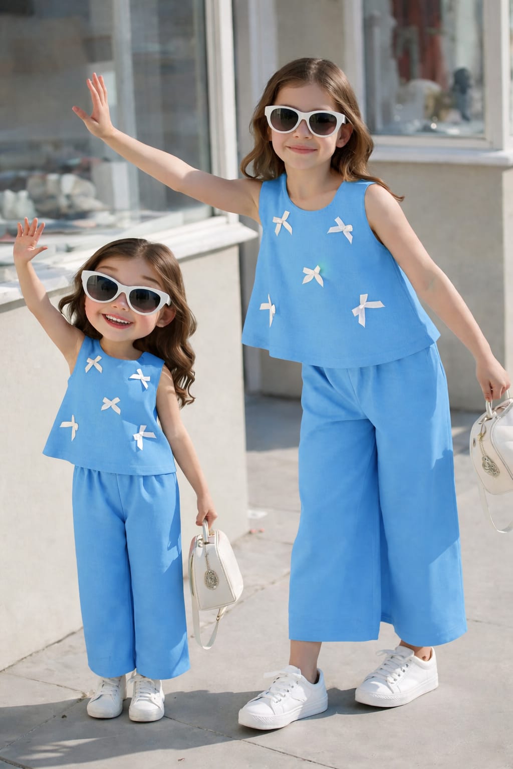 2 PCS CUTE SLEEVELESS WESTERN SUIT