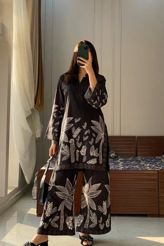 BLACK FLORAL 2 PCS CO-ORD SET