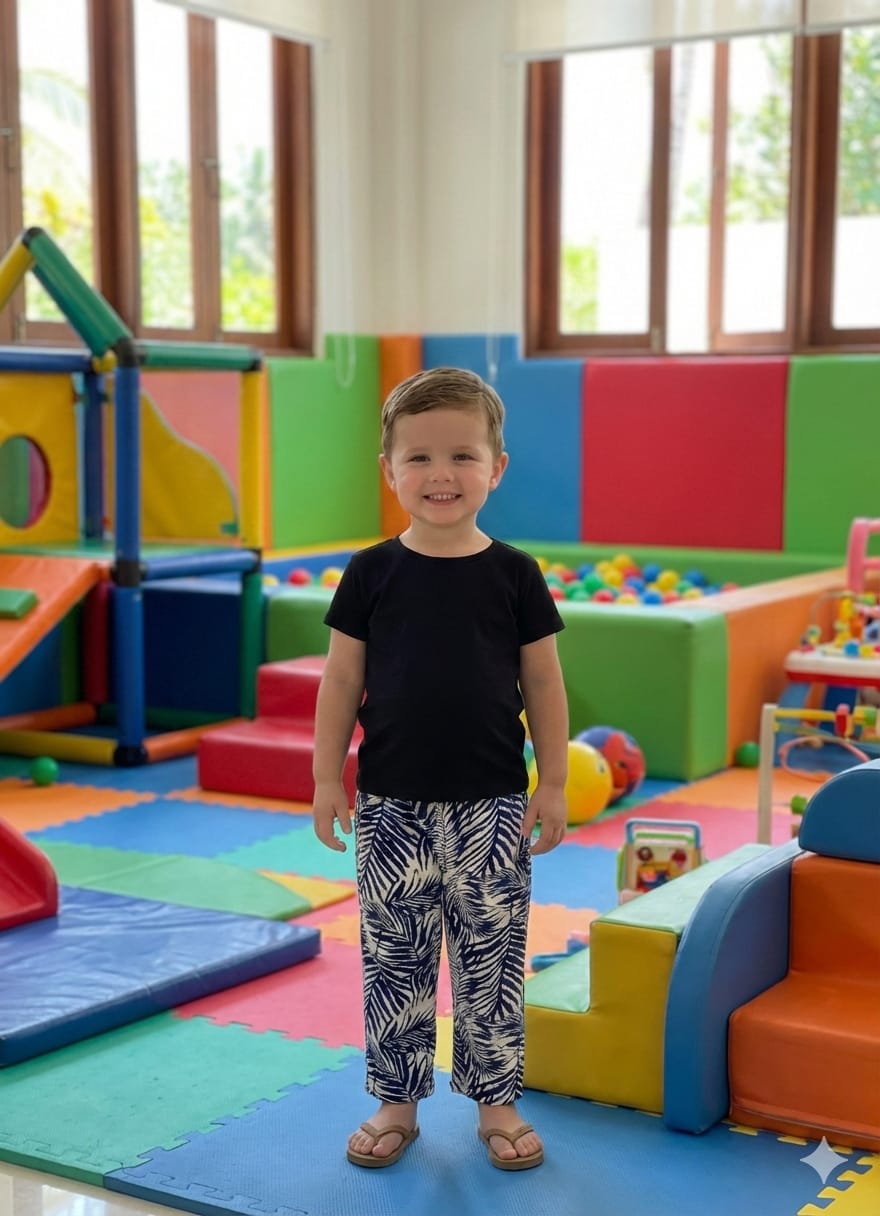 Leave Printed Black n White Causal Wear Kid Suit