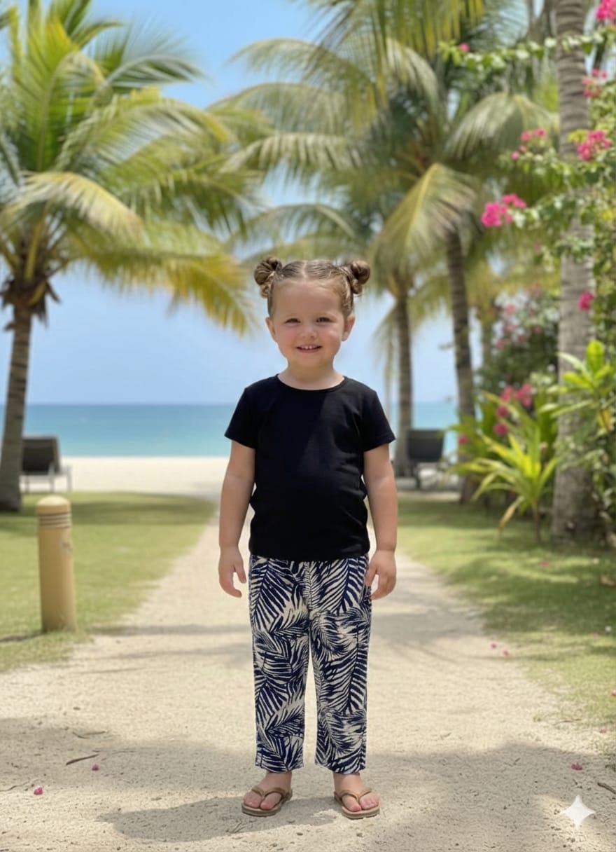 Leave Printed Black n White Causal Wear Kid Suit