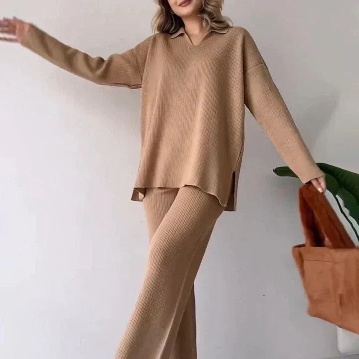 2 PIECE V-NECK STYLISH CO-ORD SET