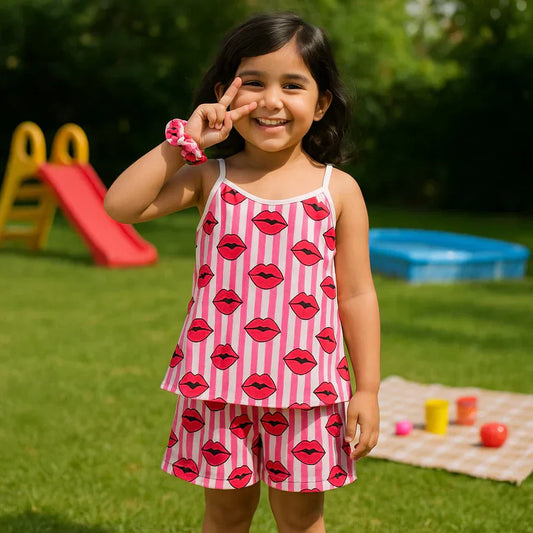 Pucker Up Lip Kids Short Set