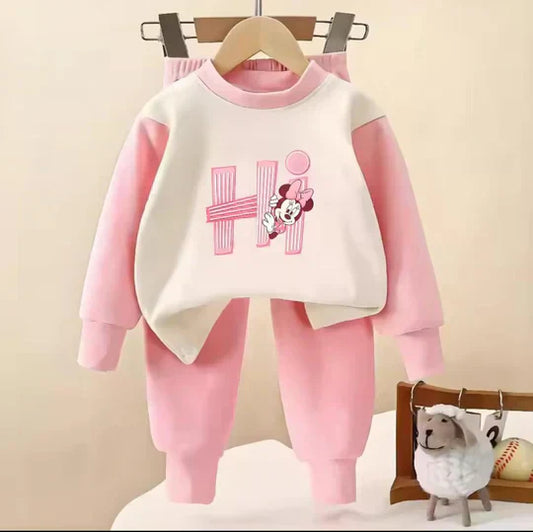 PINK HI MICKY KIDS WINTER TRACKSUIT