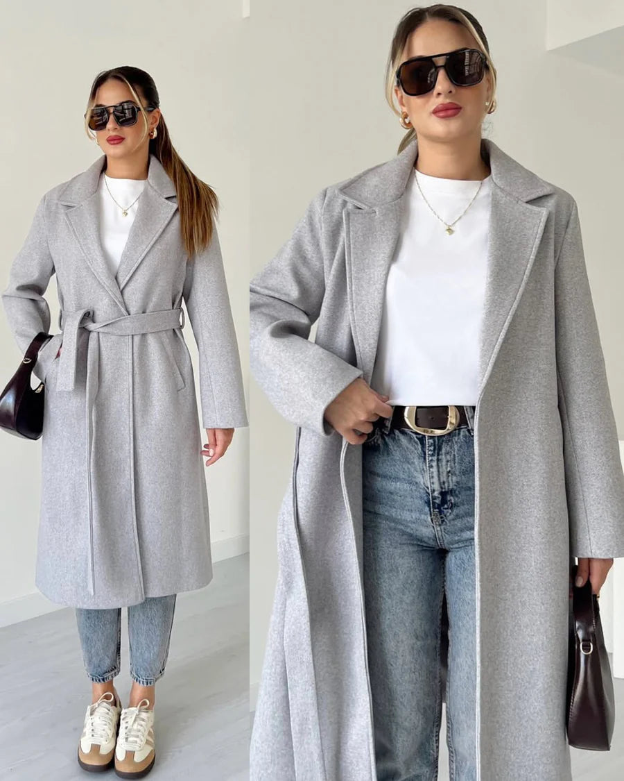 Classic Noir Belted Coat